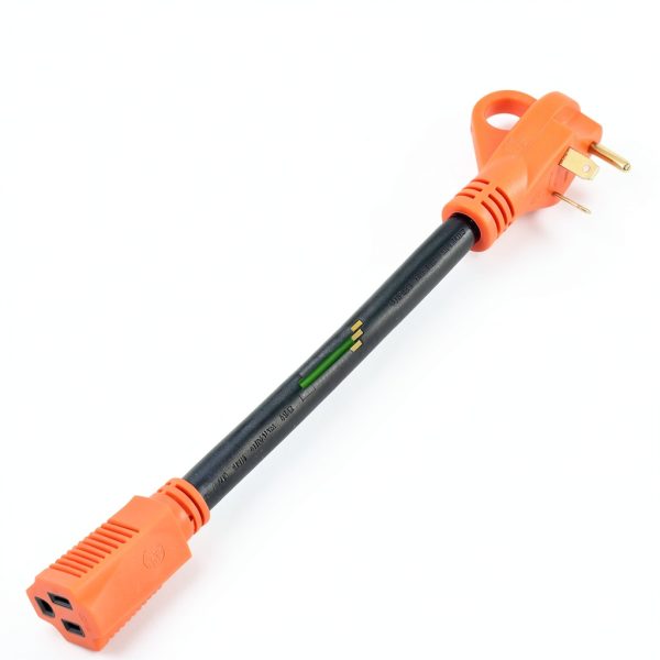 30 Amp RV Power Adapter Fahkns Orange Copper Plug-4