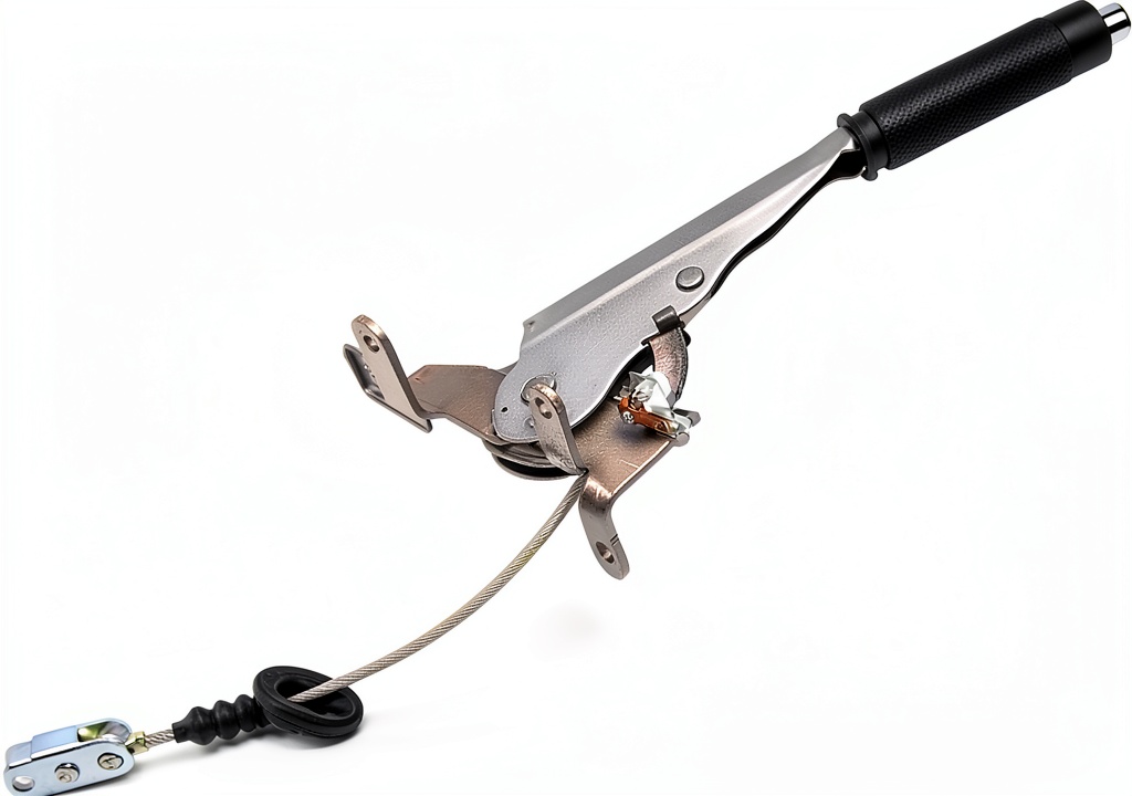 Installing Parking Brake Lever GM Genuine Alloy Steel Black on a wooden desk