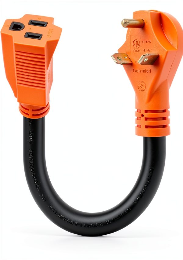 30 Amp RV Power Adapter Fahkns Orange Copper Plug-0