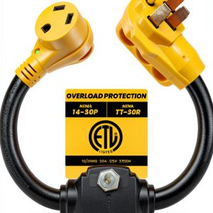 Cordmitpro 50A to 30A RV Dogbone Power Adapter with Overload-0