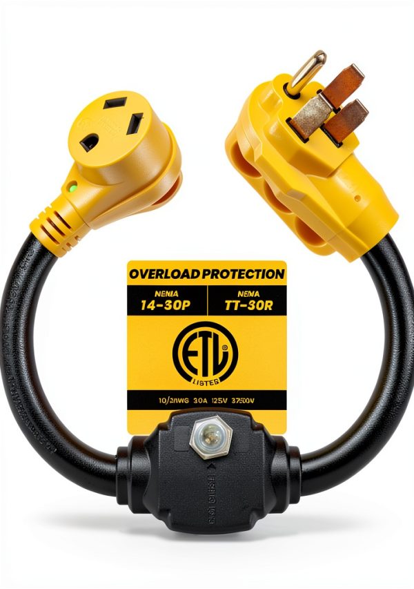 Cordmitpro 50A to 30A RV Dogbone Power Adapter with Overload-0