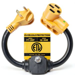 Cordmitpro 30A to 50A RV Dogbone Adapter with Overload Protection and-0