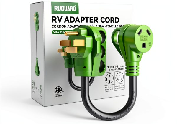 RV Power Adapter 50A to 30A Male to Female RVGUARD Copper Cable-7