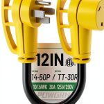 RV Power Adapter POWGRN 50A to 30A Duty 12in Cord ML-50-30A Black-0
