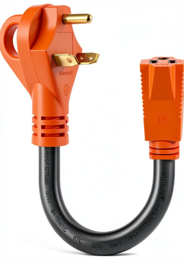 Ficstar NEMA TT-30P to 5-15R RV Power Adapter 30A to 15A 12‑Gauge-0