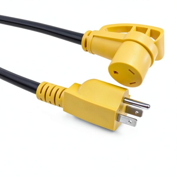 POWGRN RV Power Adapter 30A to 15A Male to Female 12in Black Cord-1