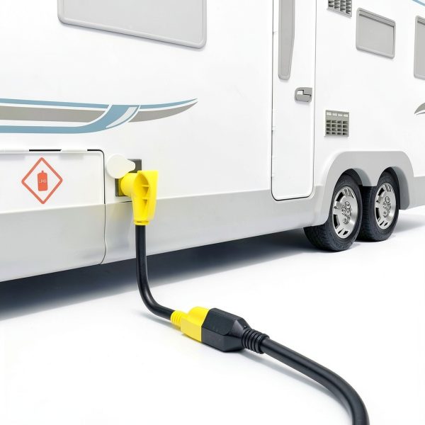 POWGRN RV Power Adapter 30A to 15A Male to Female 12in Black Cord-6