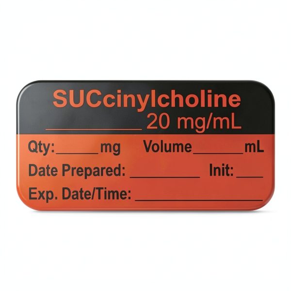 Anesthesia Label PDC Healthcare LAN-2-20D20 Red 1 inch Core 500 Roll-0
