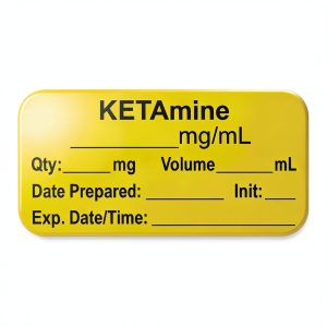 Anesthesia Label PDC Healthcare LAN-2-60 Yellow 1 inch Core 500 Roll-0