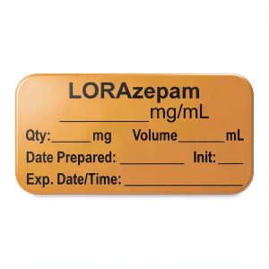 PDC Healthcare Anesthesia Label LAN-2-26 Orange 1" Core 500 Roll-0